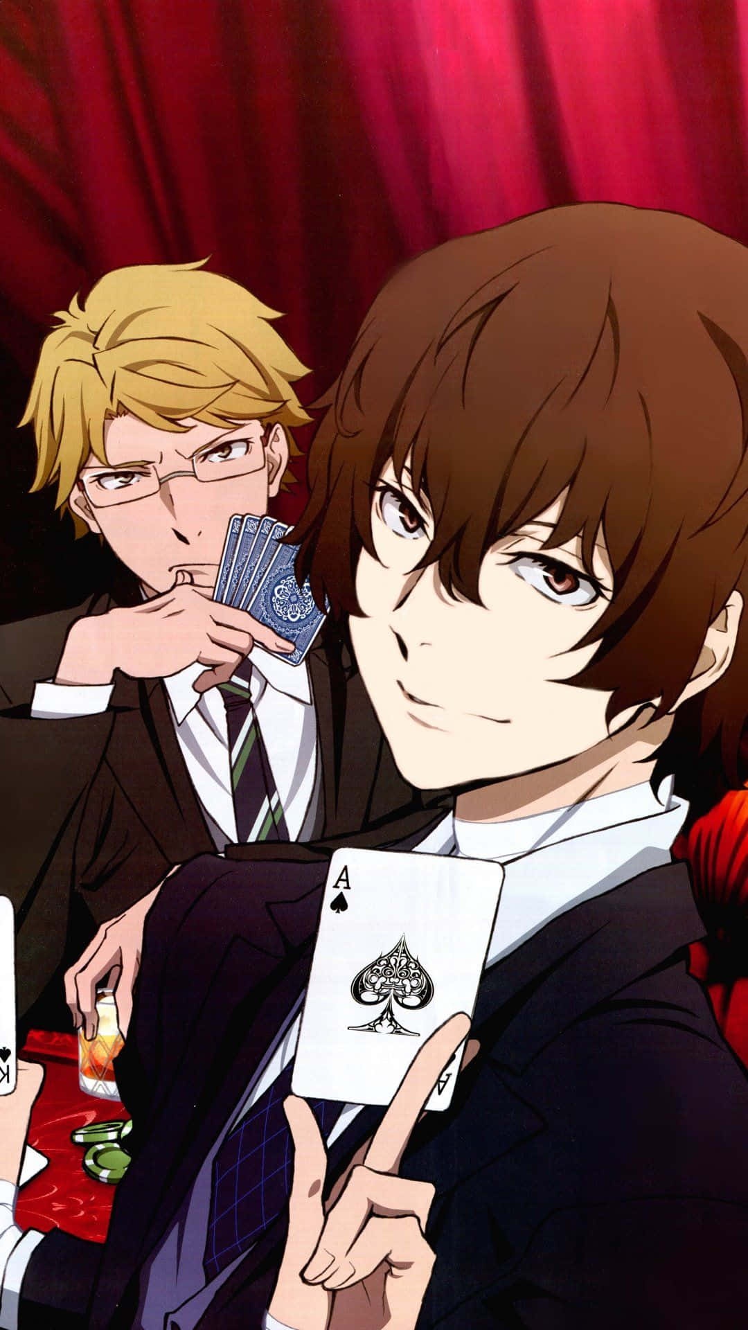 Dazai Osamu And Doppo Kunikida Playing Cards Background