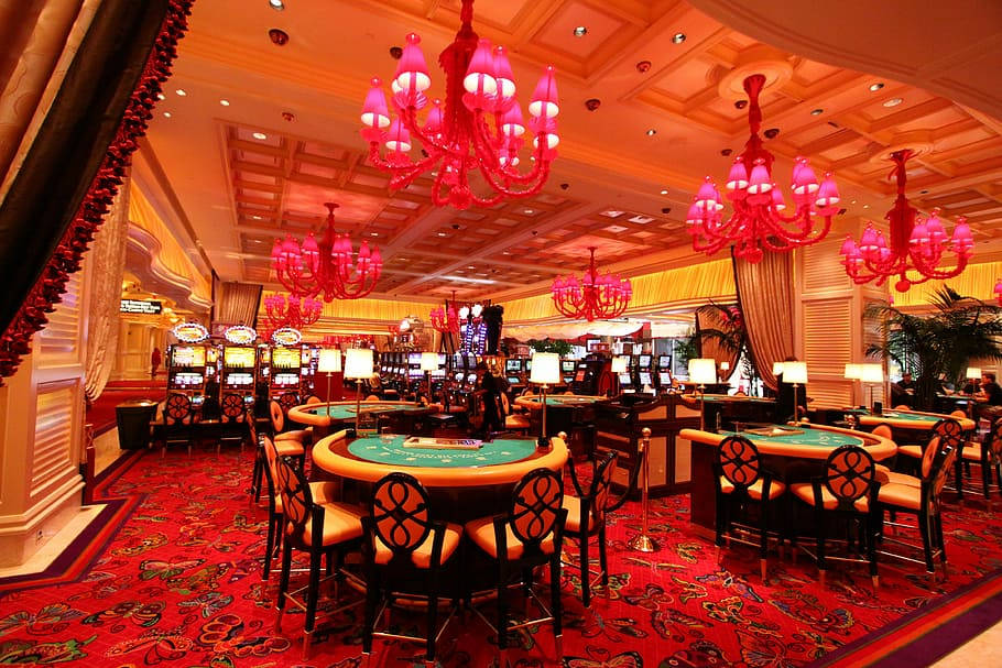 Dazzling Casino Lights At Night Wallpaper