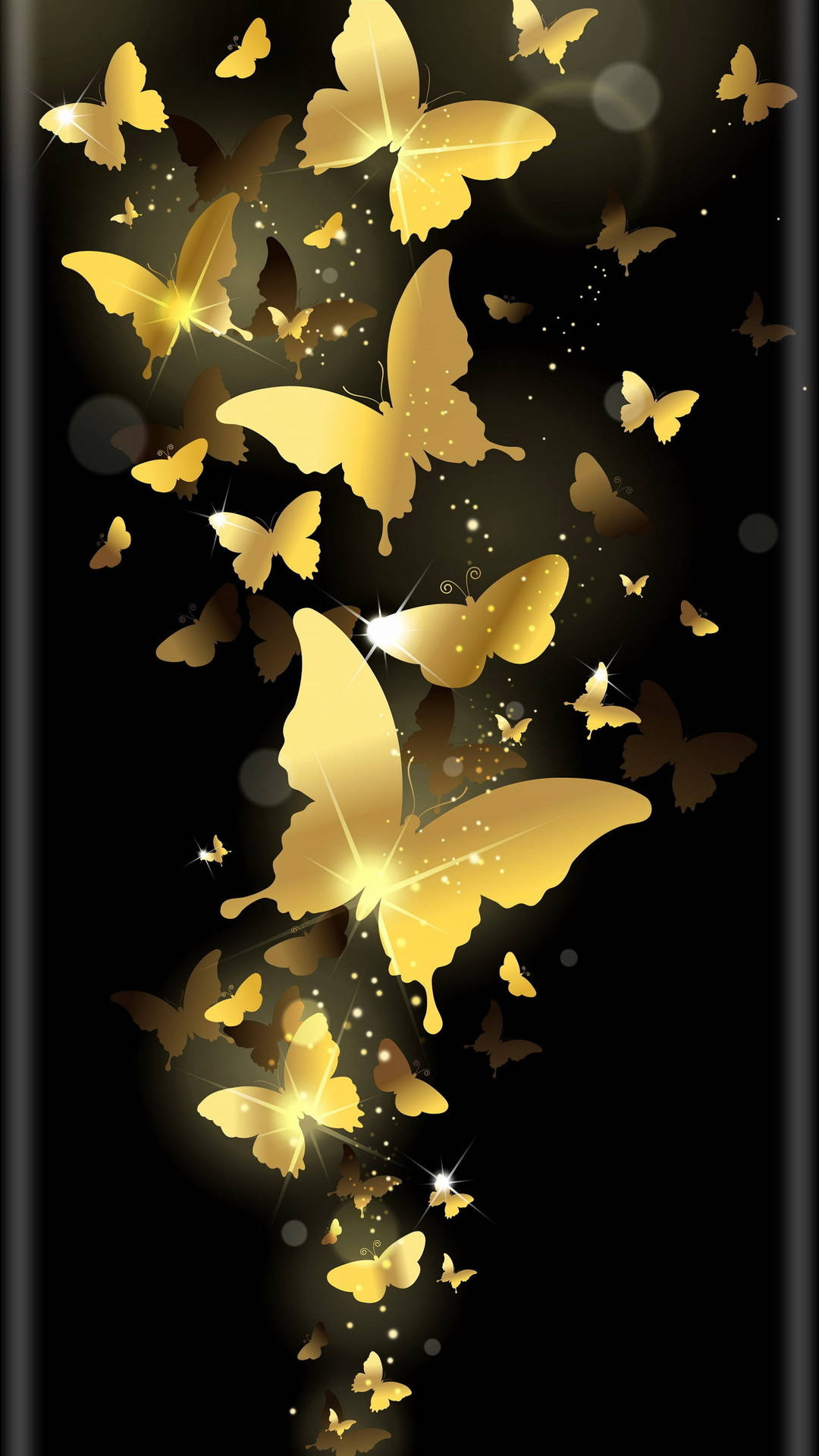 Förtrollandegyllene Fjärilar. Wallpaper