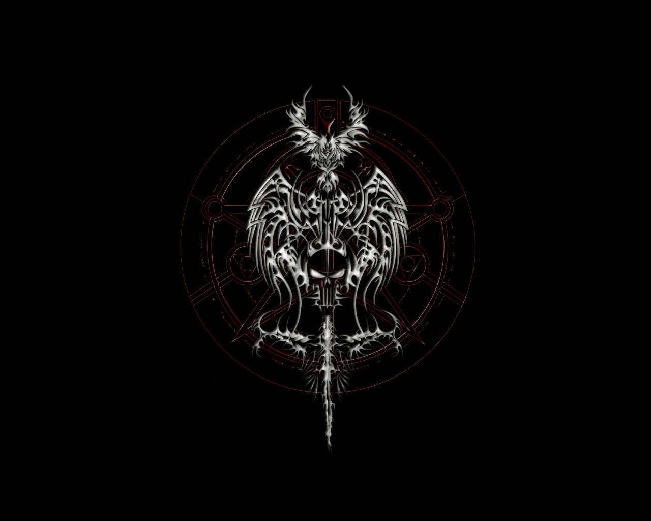Dazzling Gray Satanic Logo Wallpaper