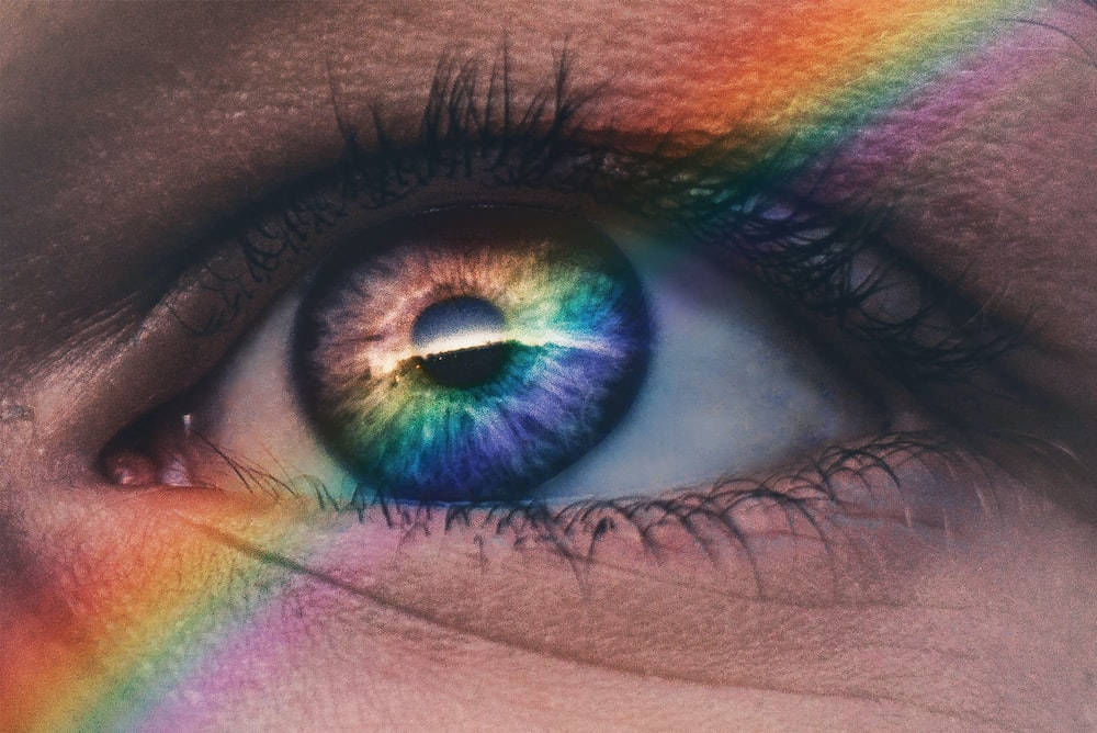 Ojostristes Deslumbrantes De Arcoíris. Fondo de pantalla