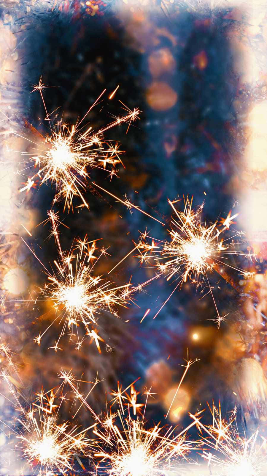 Skinnende Sparkler Stick Fireworks Telefon Baggrund Wallpaper