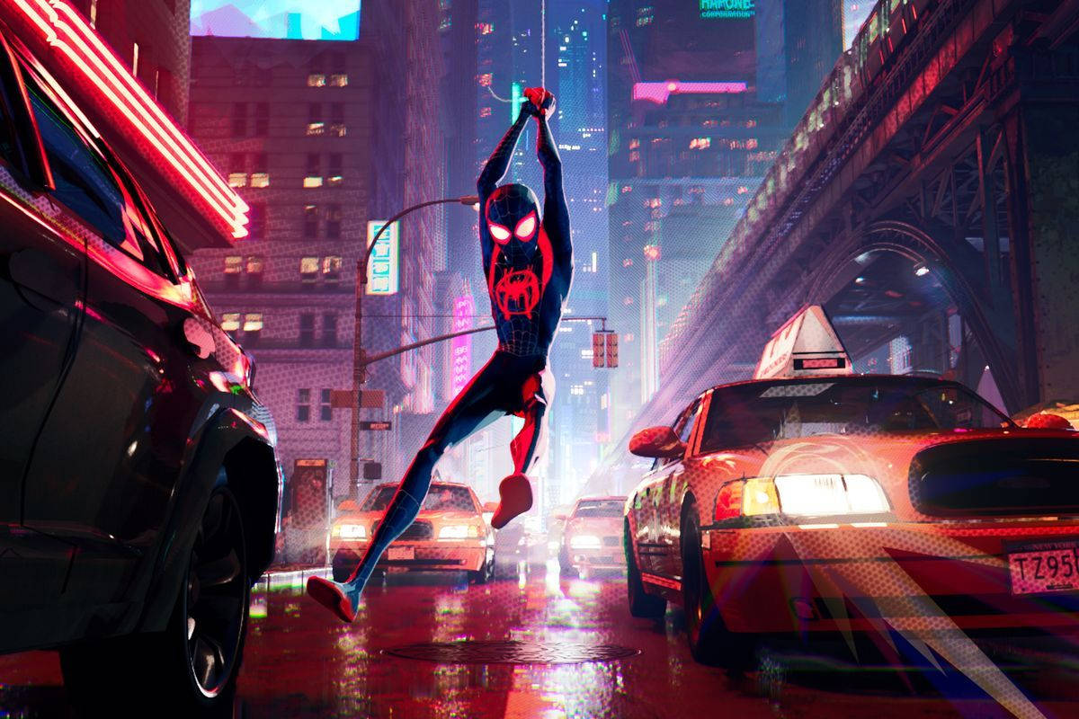 Dazzling Spider Man Into The Spider Verse Background