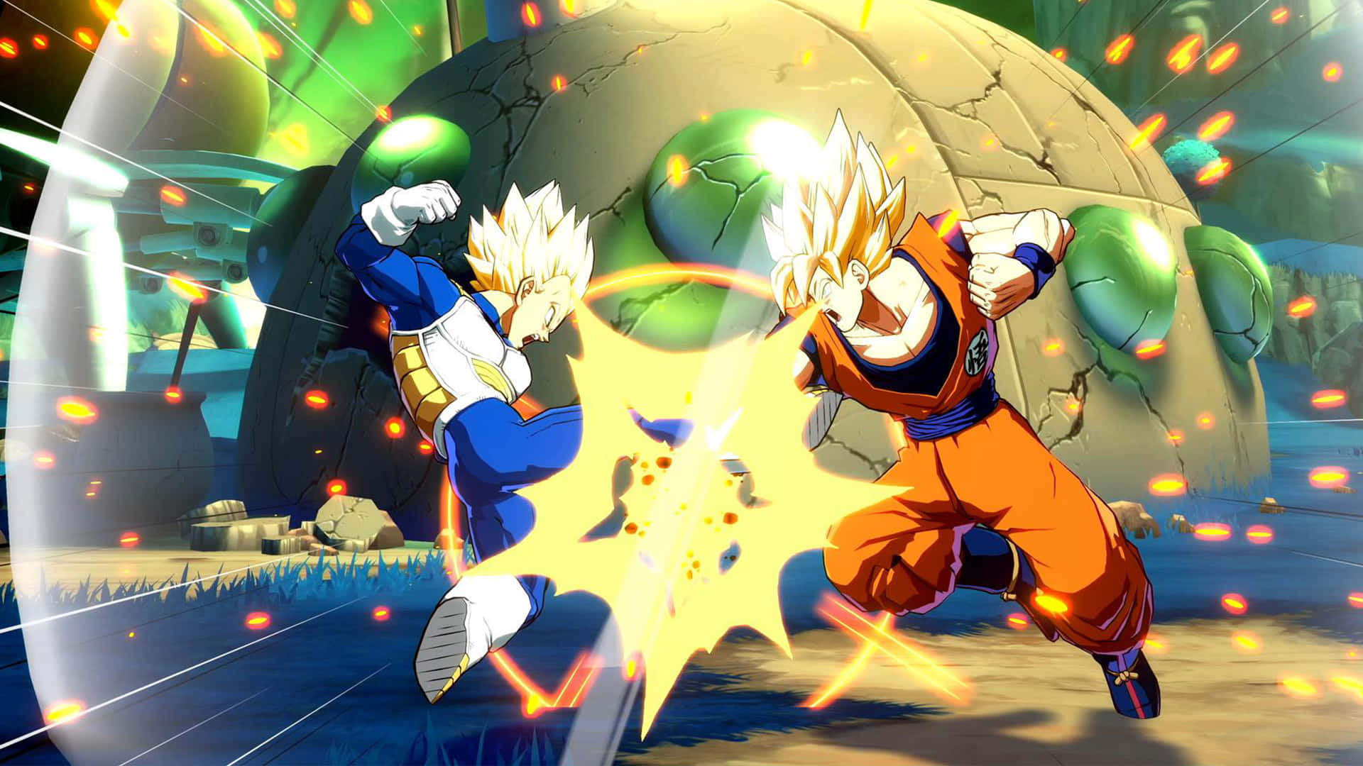 Level up your gaming experience with the new line of Dragon Ball Z video games Wallpaper