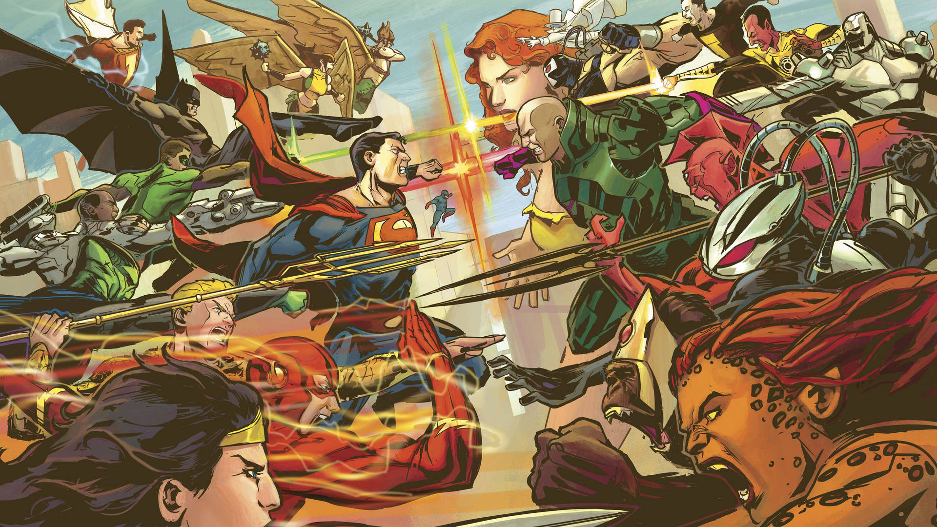 DC Against Marvel Comic Book Wallpaper