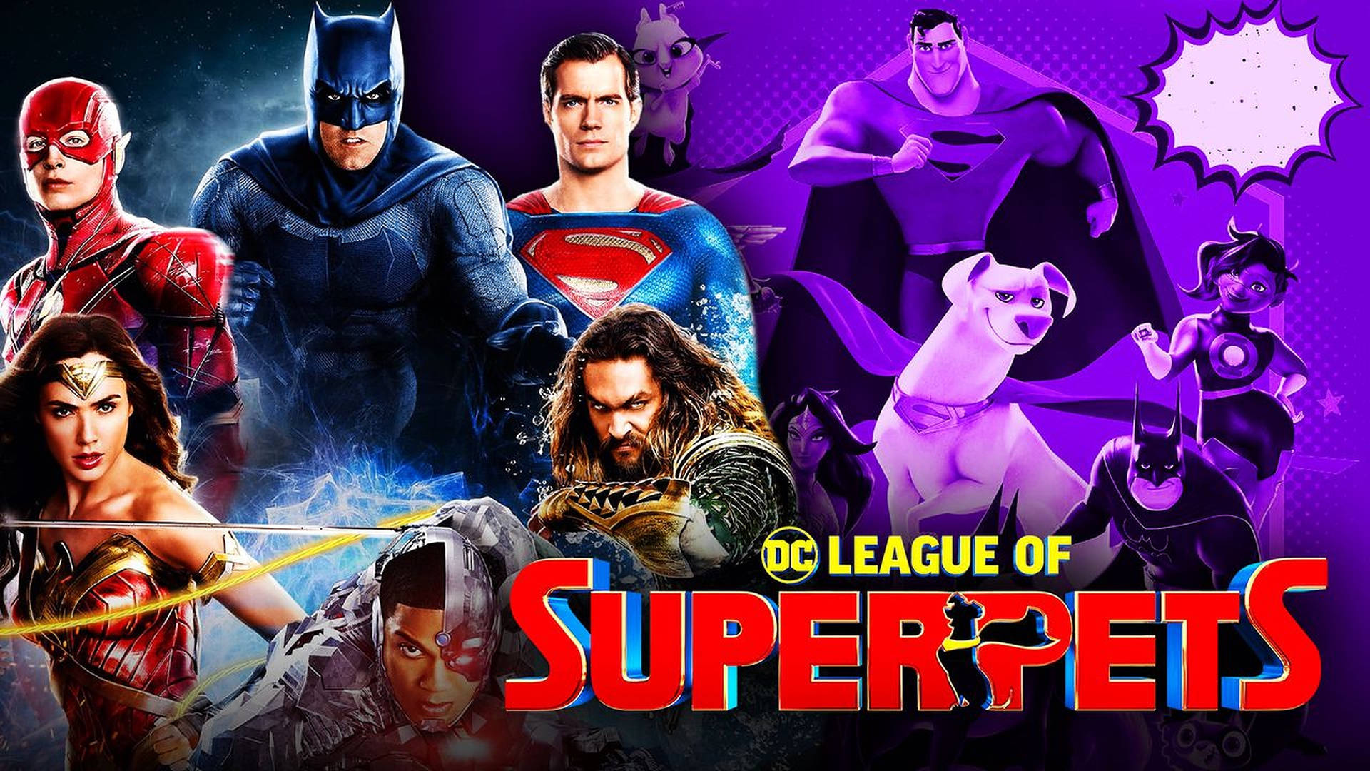Dc League Of Super Pets With Superheroes