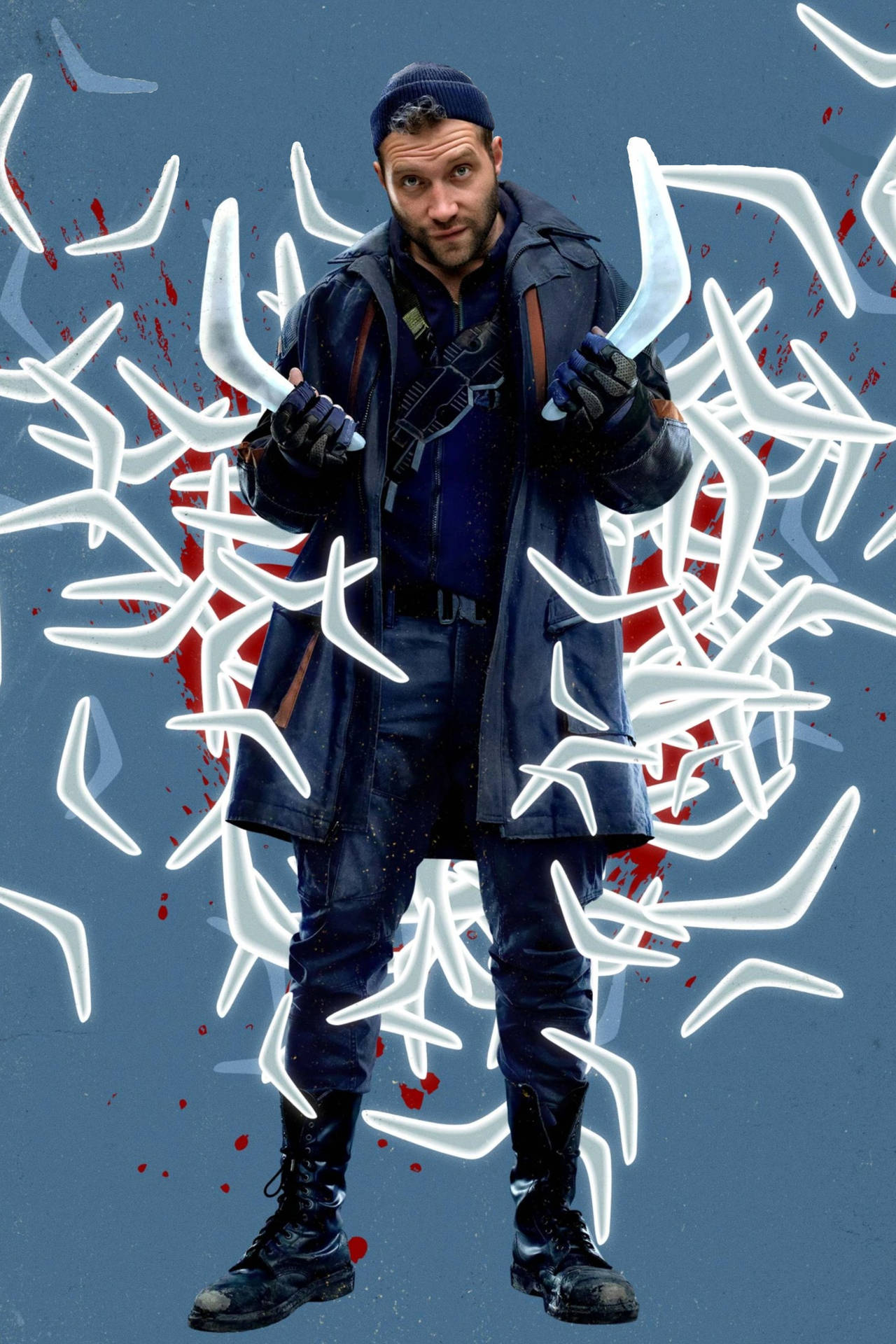 Dc'scaptain Boomerang Becomes The Focus Of This Epic Battle Wallpaper. Experience The Thrill And Excitement As He Takes On His Foes In This Stunning Artwork. Perfect For Any Fan Of The Suicide Squad! Wallpaper