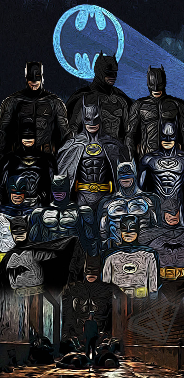 DC Superhero Batman Swirl Art Wallpaper
