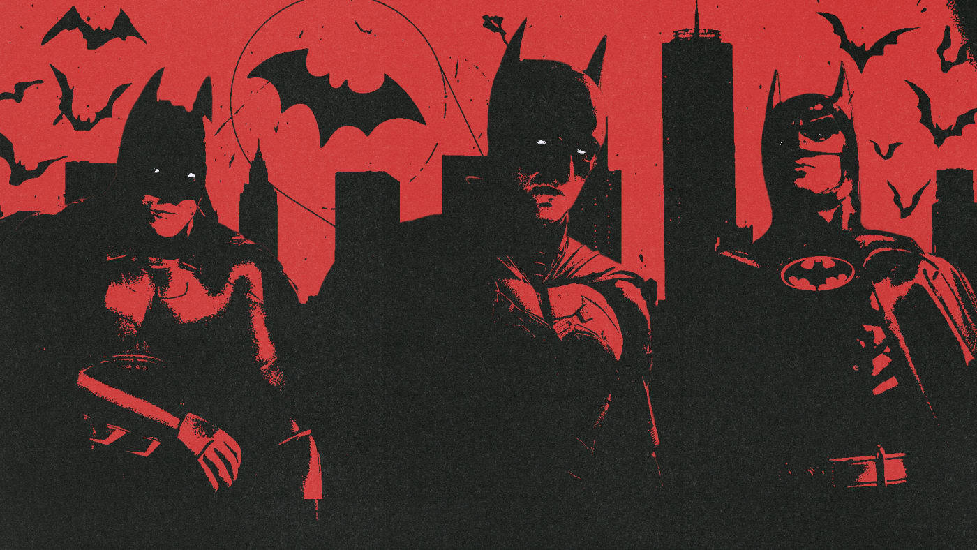 DC Superhero Batman Versions Graphic Wallpaper