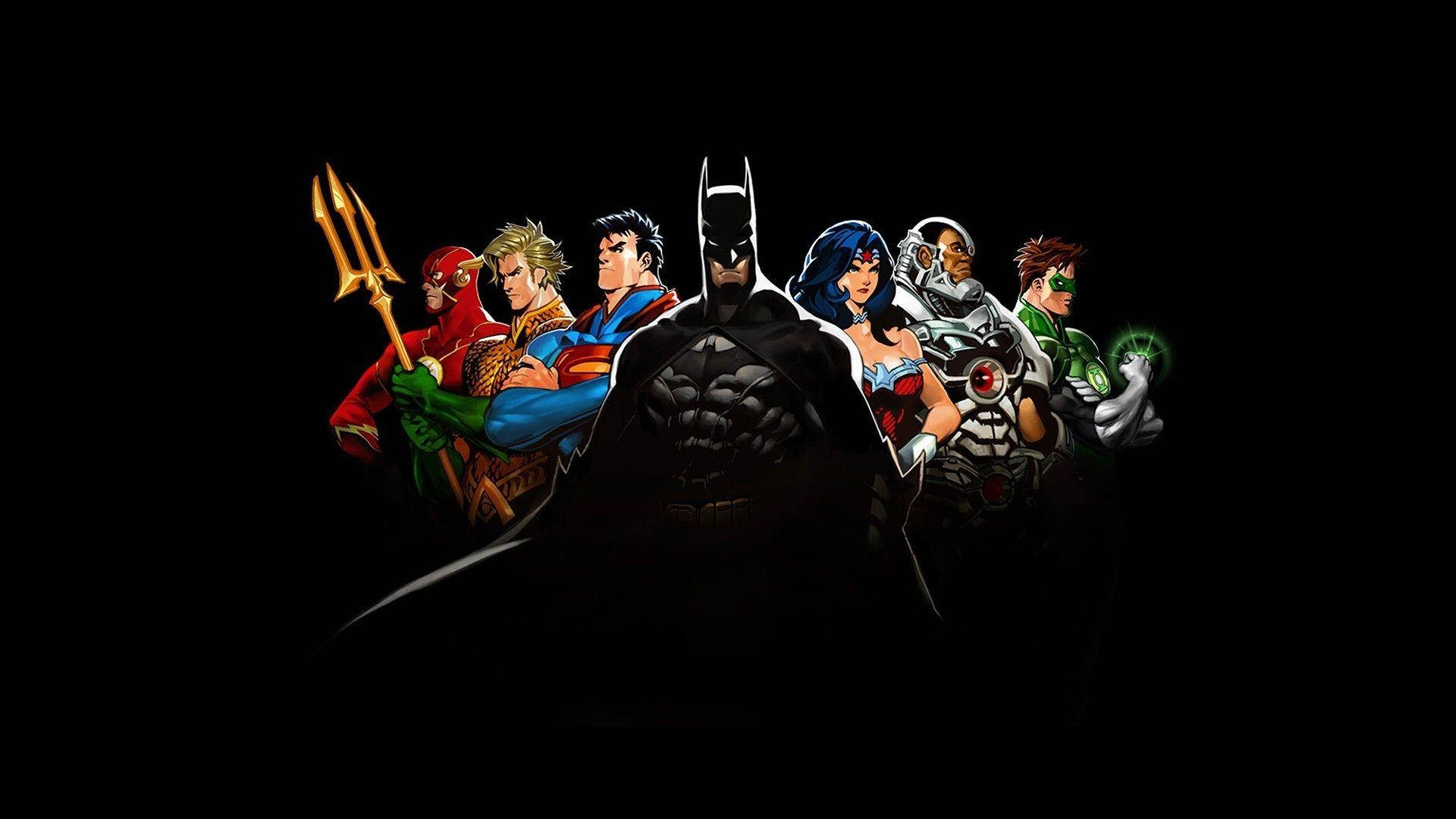 DC Superheroes Black Background Wallpaper