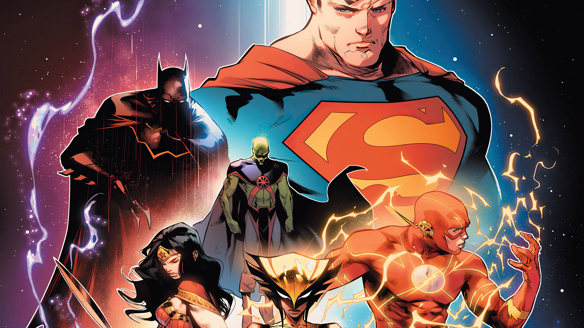 the flash featuring batman and supergirl 8k Mac Wallpaper Download