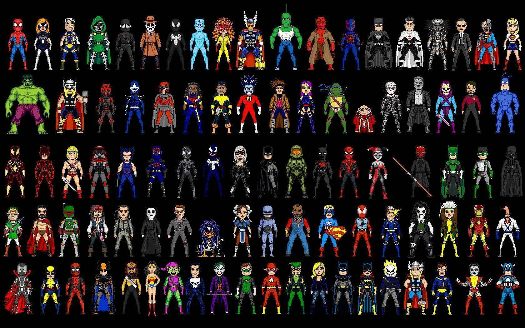 DC Superheroes Toy Figurines Wallpaper