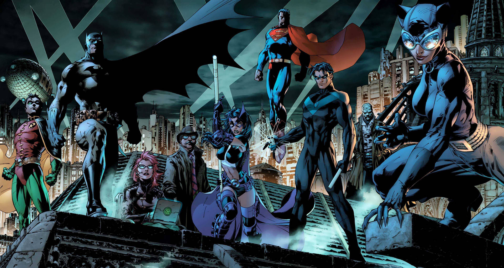 DC Universe Online Bat Family Illustration Wallpaper
