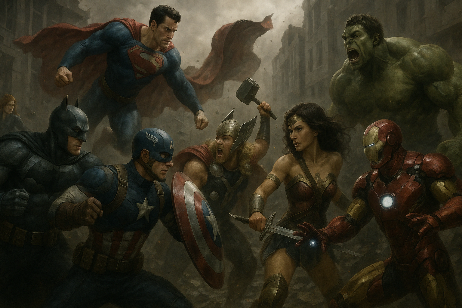 Dc Vs Marvel Realistic Wallpaper