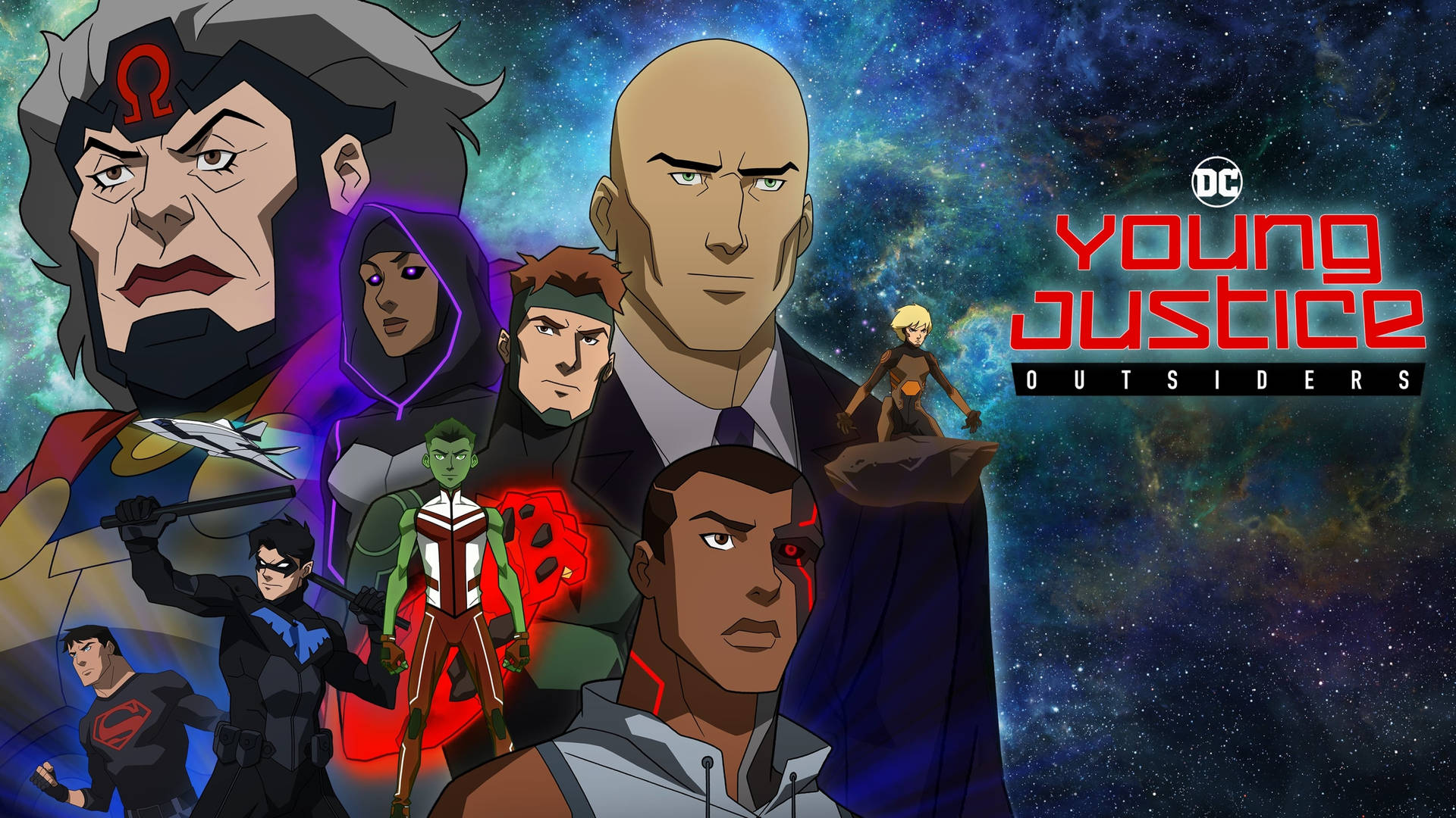 DC Young Justice Outsiders Poster Wallpaper