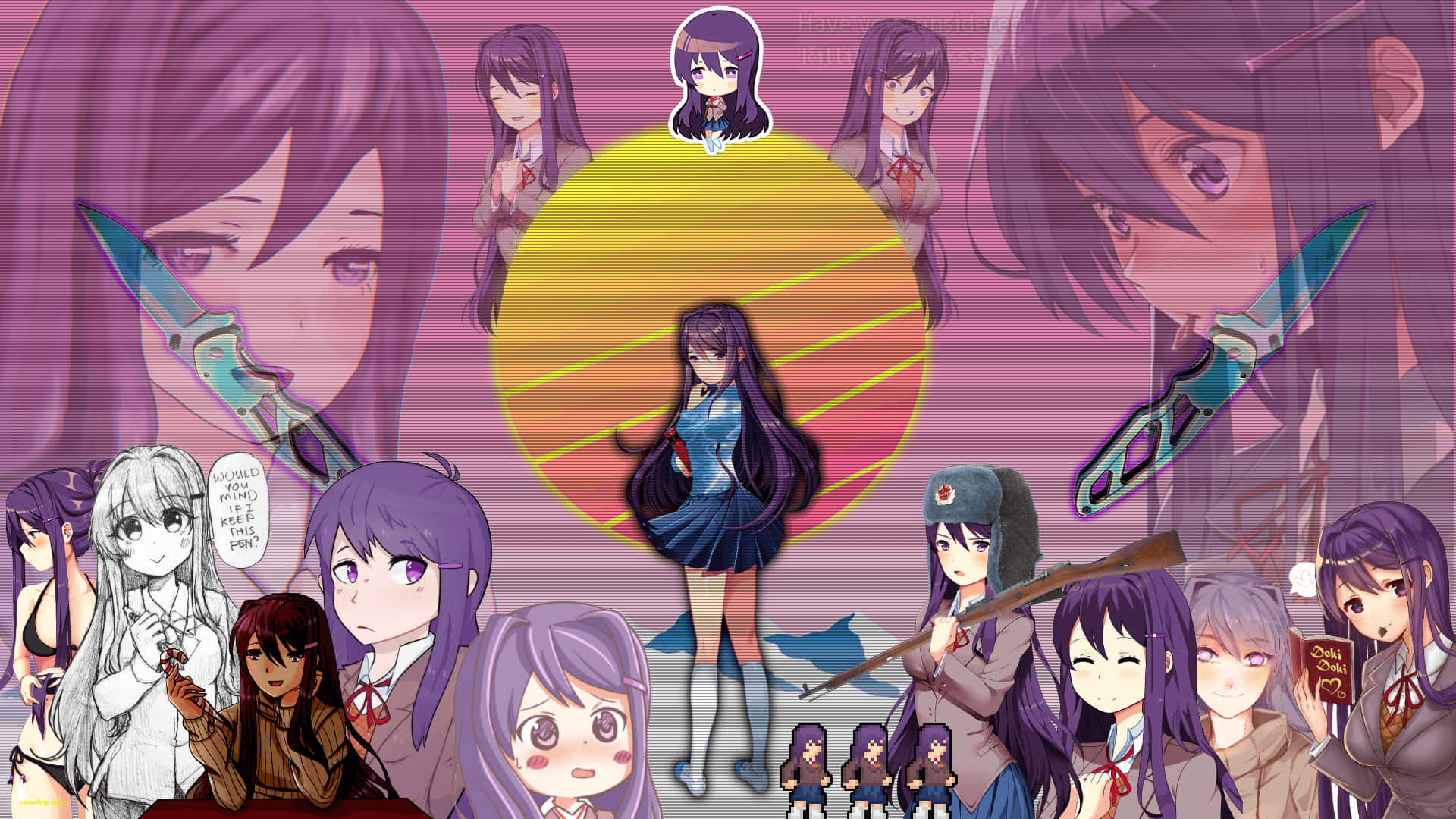 I made a wallpaper for the best girl Yuri Making the other girls soon   rDDLC