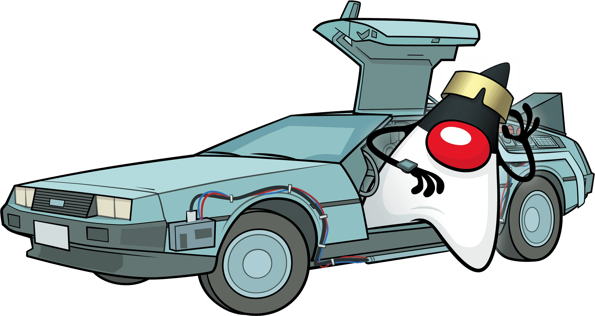 De Lorean Time Machine Cartoon PNG