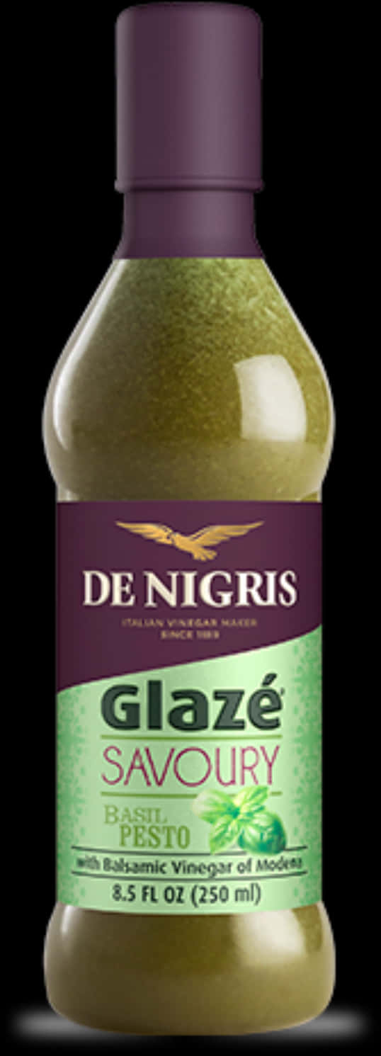 De Nigris Basil Pesto Balsamic Glaze Bottle PNG