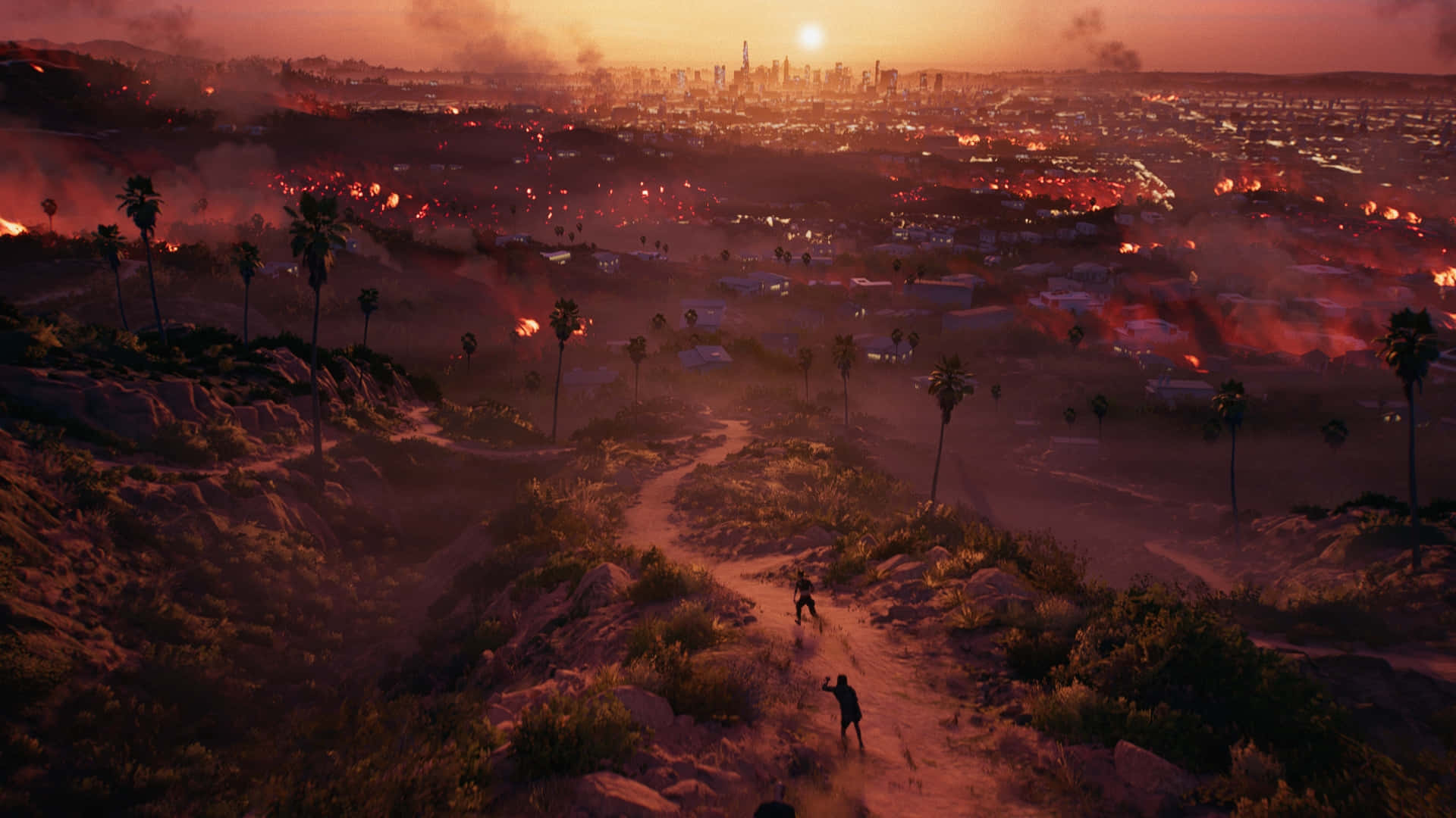 Dead Island2 Dystopian Los Angeles Sunset Wallpaper