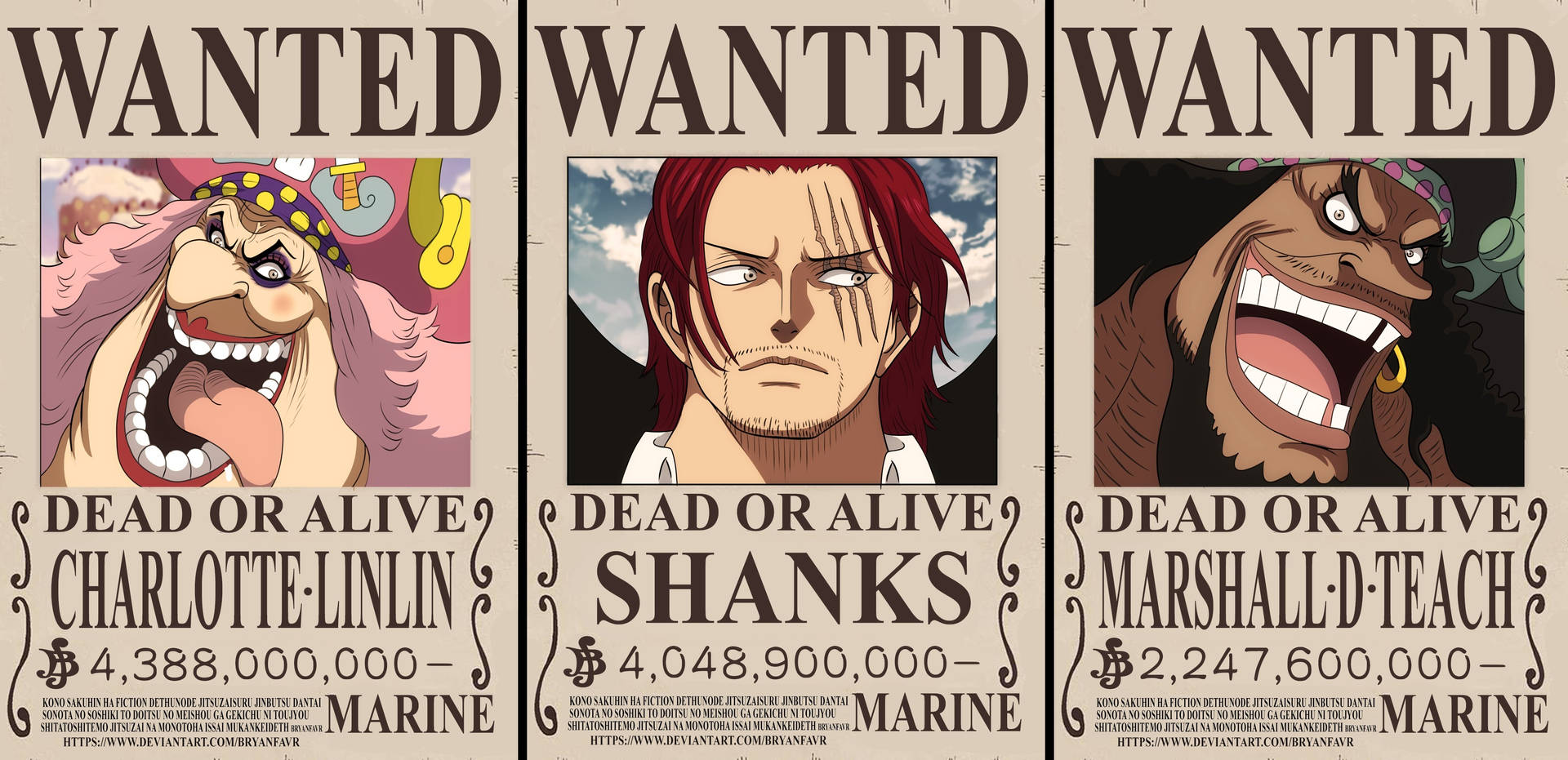 Død eller Levende Wanted Shanks Wallpaper: Wallpaper