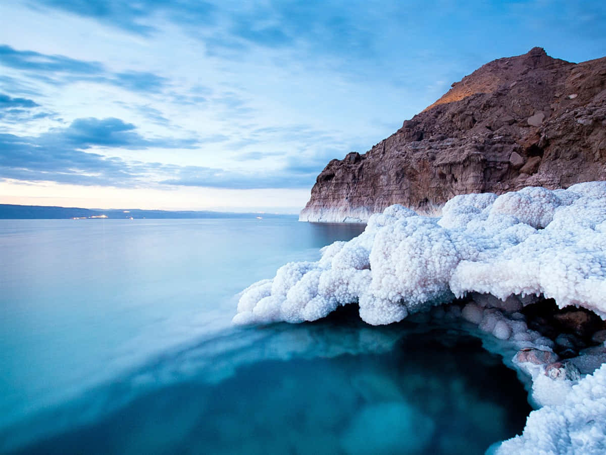 Dead Sea Shore Layer Of Salt Wallpaper