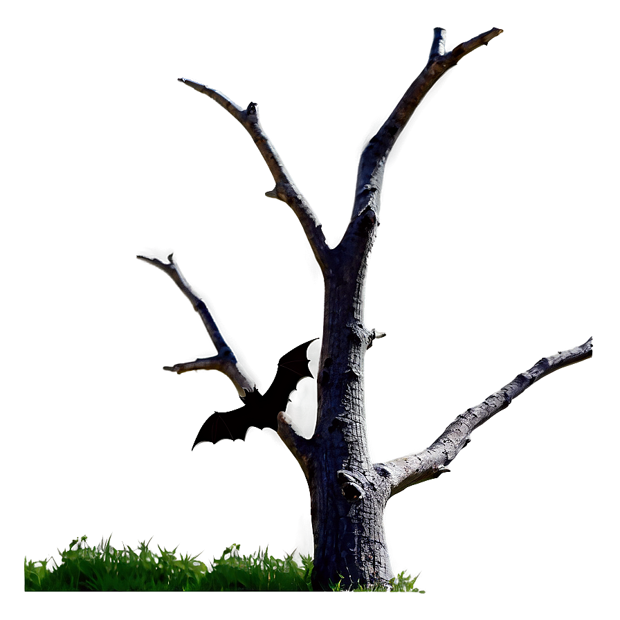 Dead Tree With Bat Png 05252024 PNG