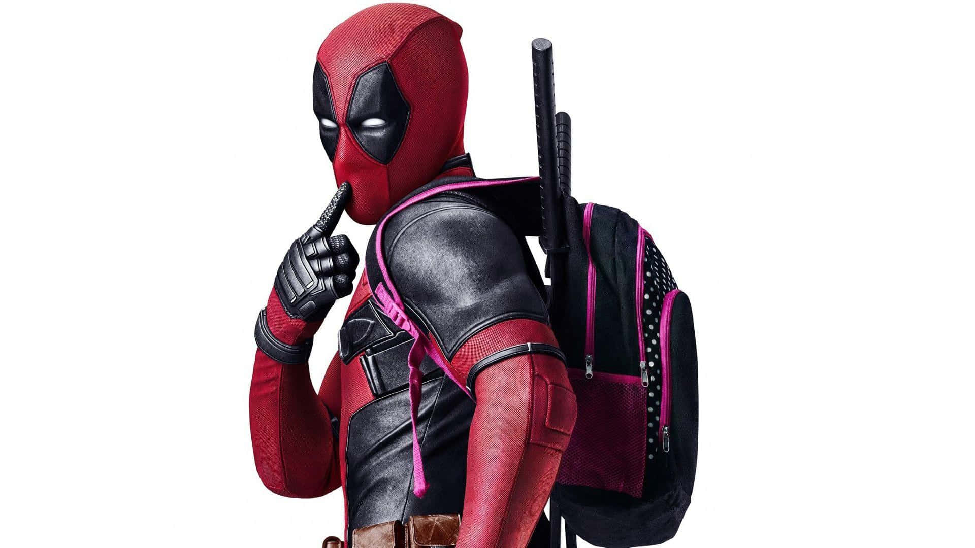 Deadpool standing on a rooftop, overlooking the city Wallpaper