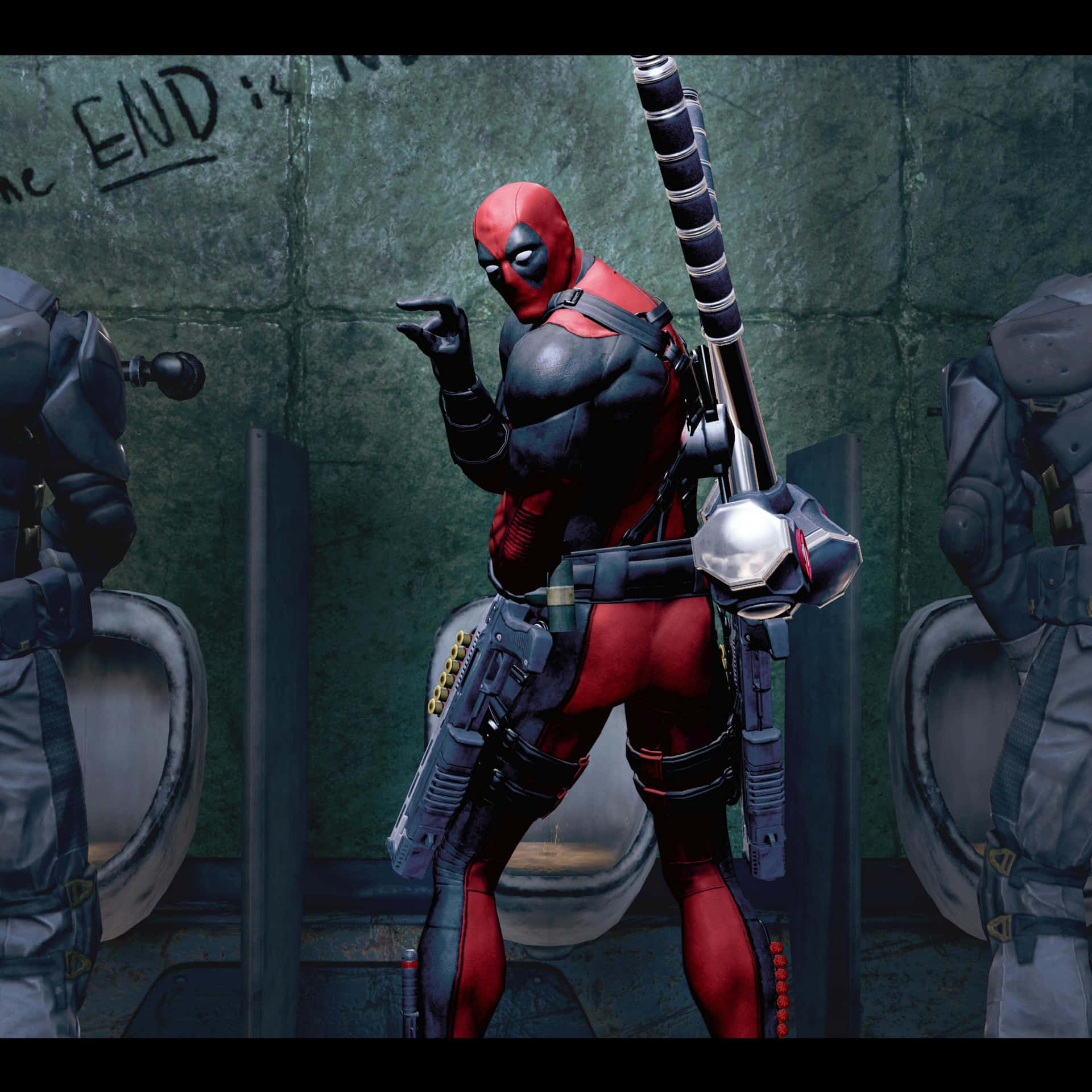 Escenallena De Acción De Deadpool 2 Con Cable Y Domino. Fondo de pantalla