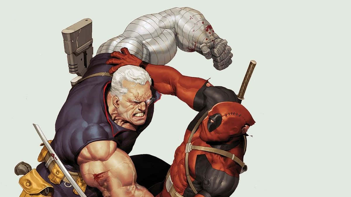 Caption: Deadpool and Cable - Unlikely Allies Wallpaper