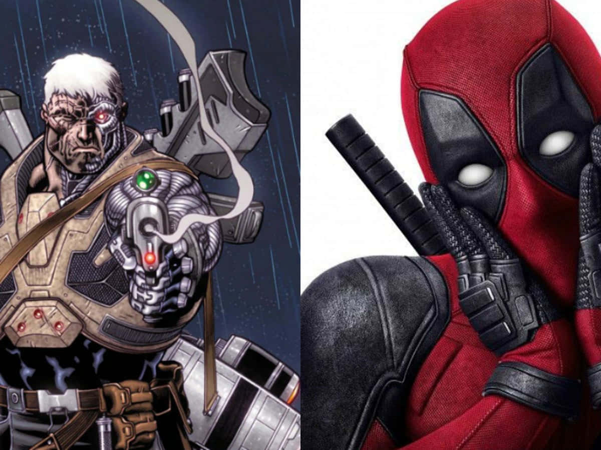 Deadpooly Cable Se Revelan En Una Intensa Escena De Acción. Fondo de pantalla