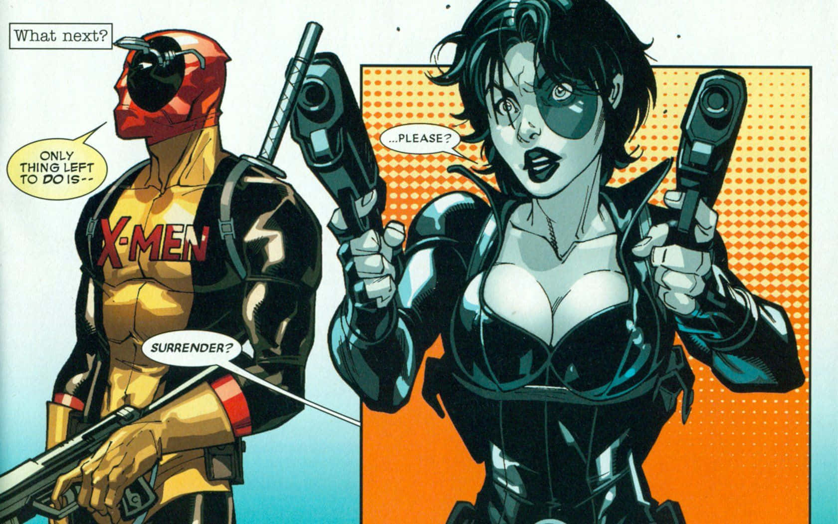 Deadpooly Domino - Equipo De Cómic De Marvel. Fondo de pantalla