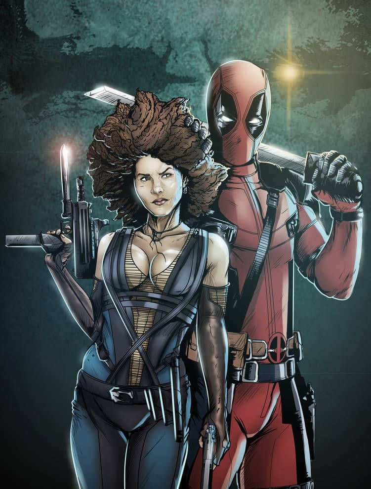 Deadpool And Domino In Action Wallpaper
