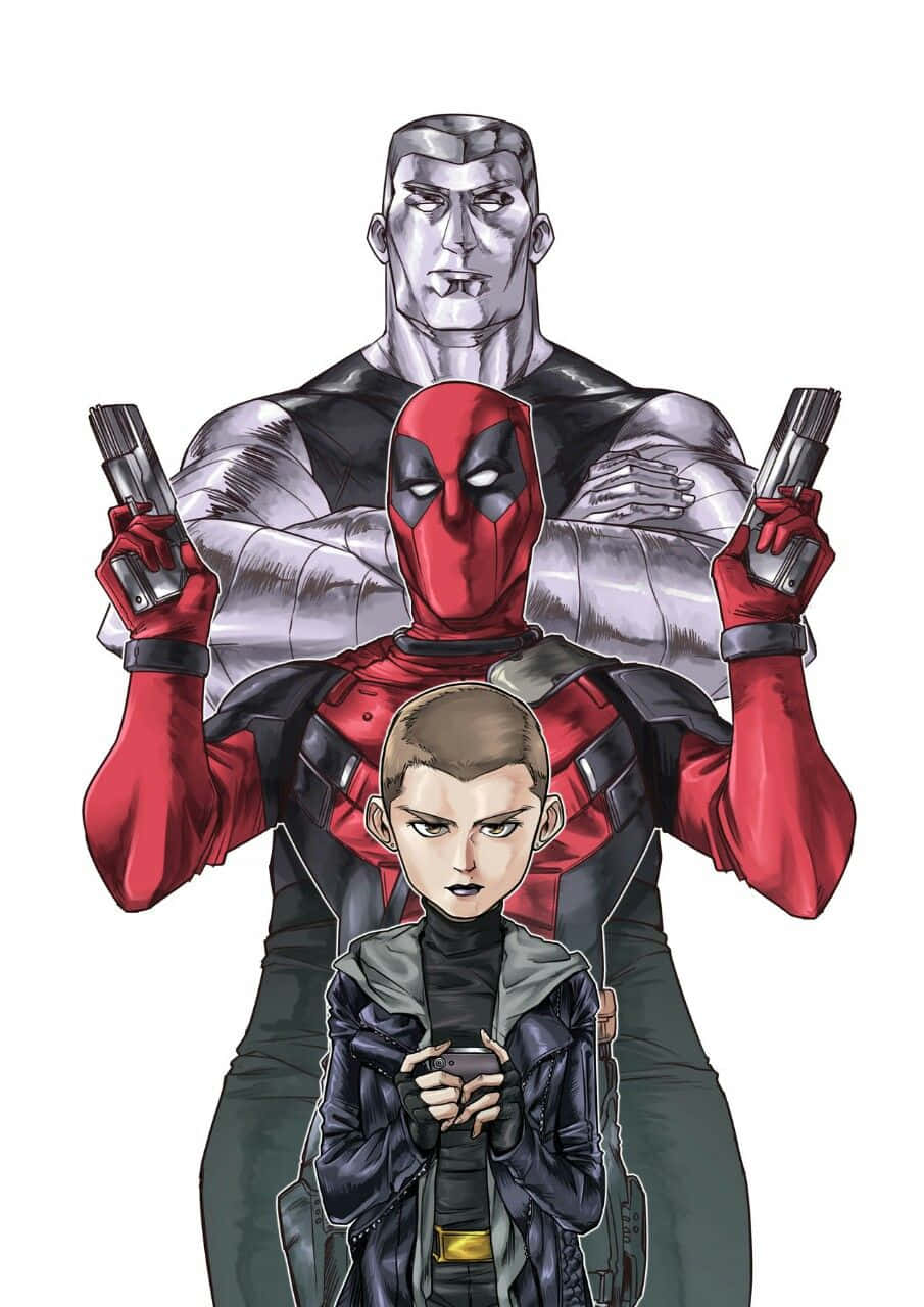 Caption: Deadpool and Negasonic Teenage Warhead in Action Wallpaper