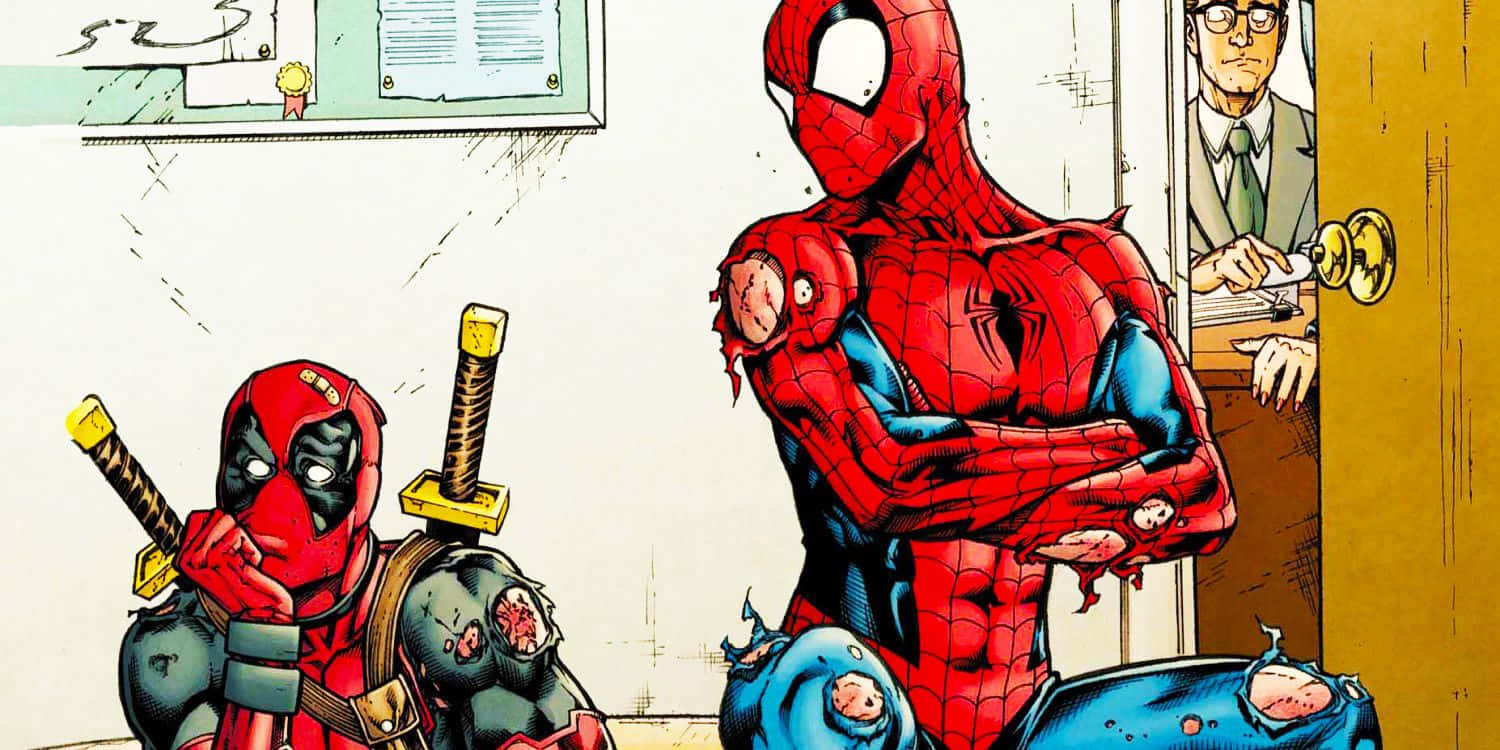 Deadpool and Spiderman's Ultimate Team-Up Wallpaper