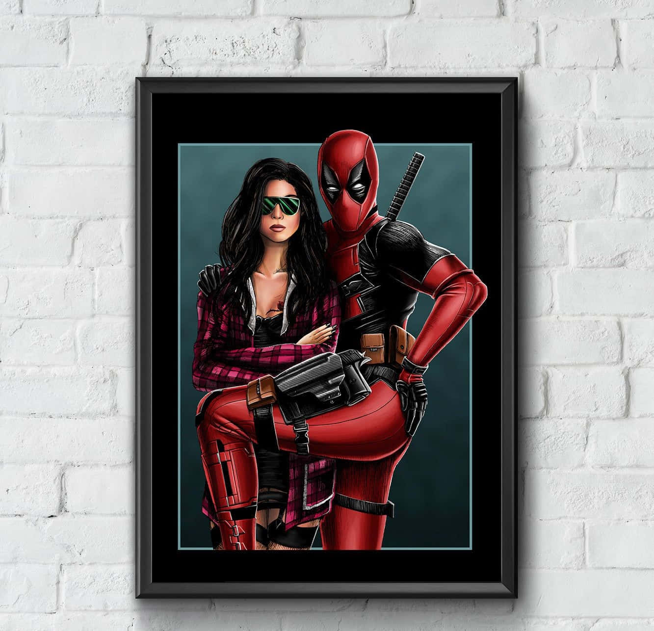 Deadpool and Vanessa's Romantic Moment Wallpaper
