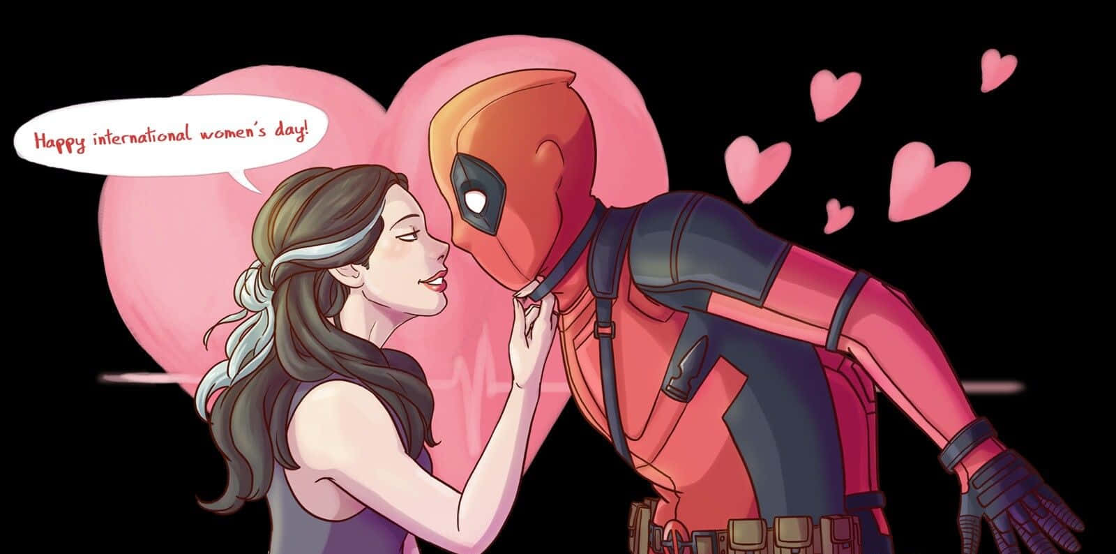 A heartwarming moment between Deadpool and Vanessa Wallpaper