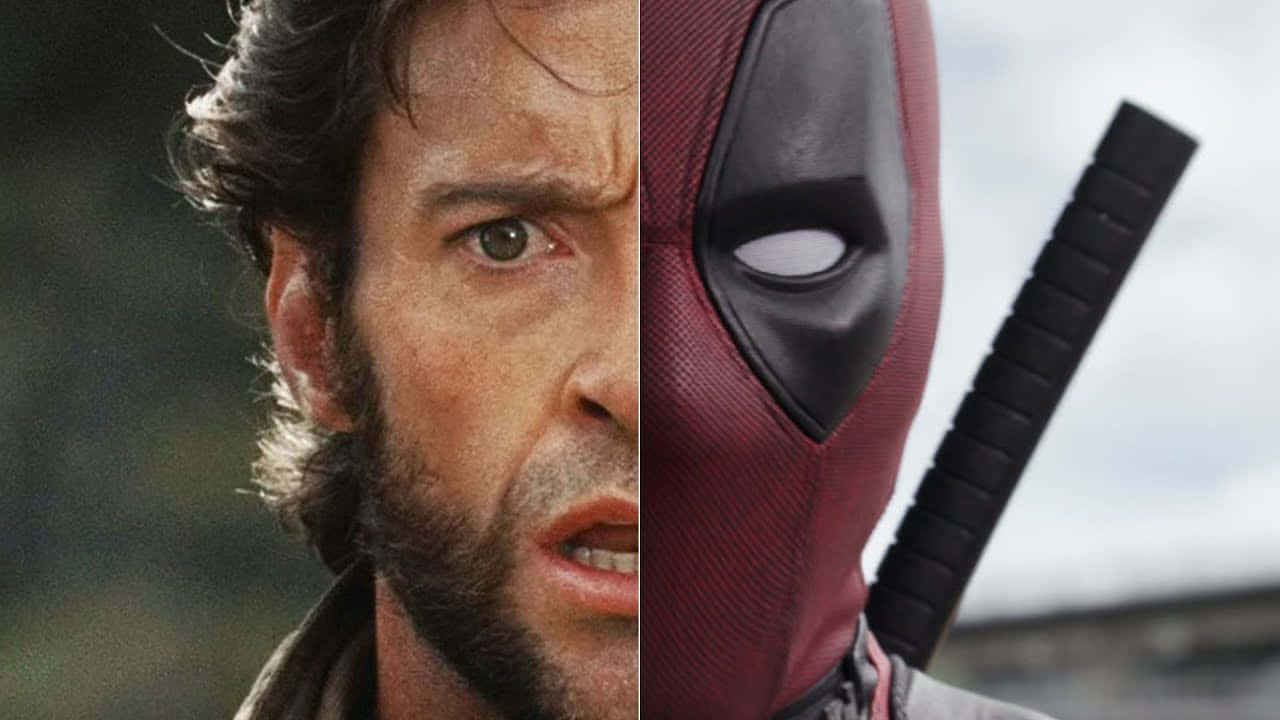 Deadpool and Wolverine Join Forces in a Dynamic Action Scene Wallpaper