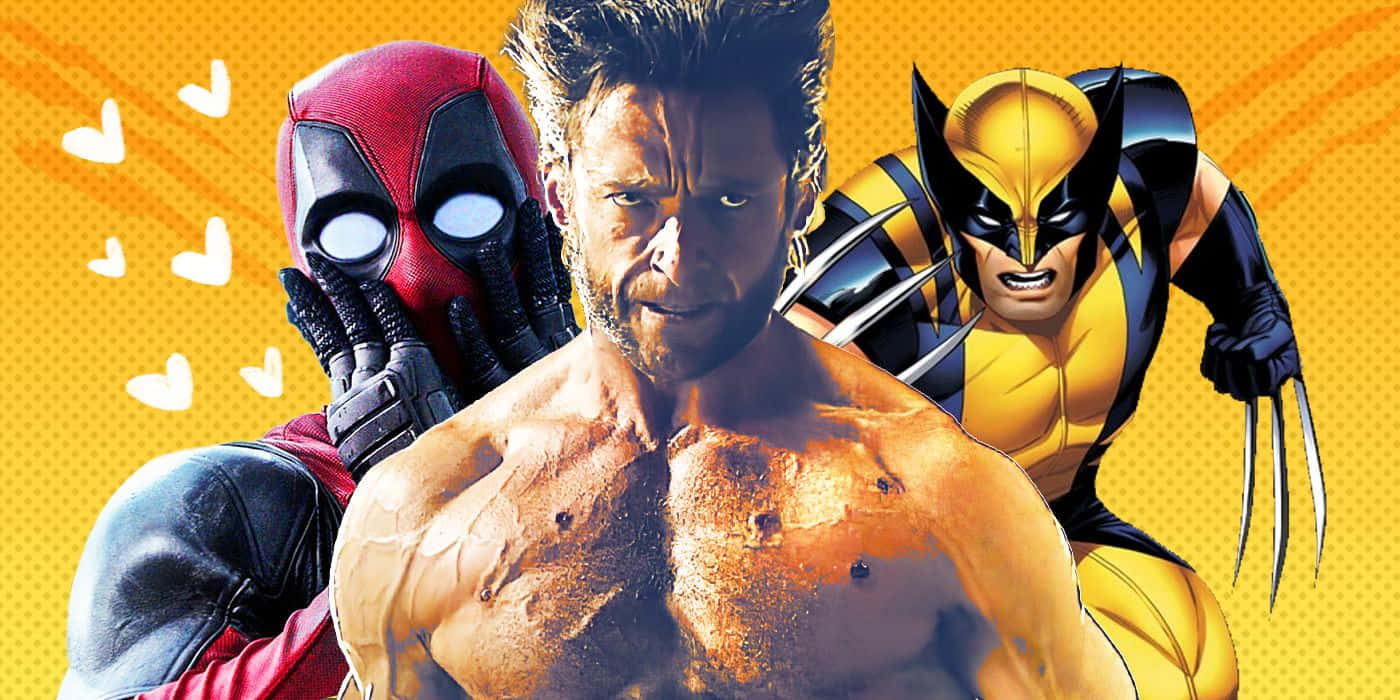 Deadpool and Wolverine in an Epic Face-off Wallpaper