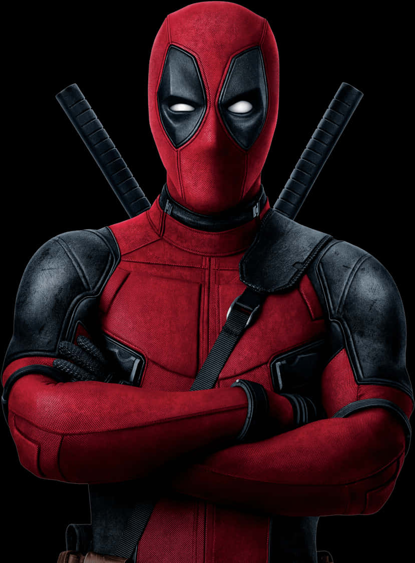 Deadpool Arms Crossed Portrait PNG