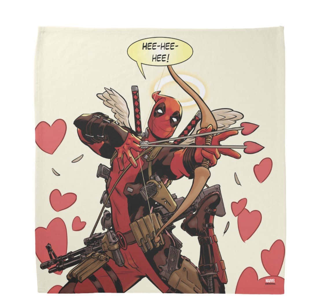 Bijschrift: Indrukwekkende Deadpool Kunst - De Merc Met Een Mond In Actie Achtergrond