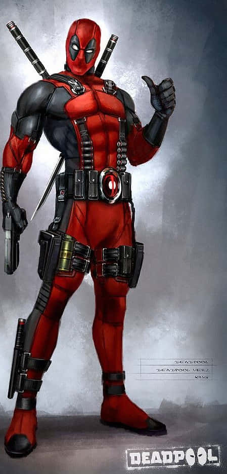 Seni Deadpool Yang Berwarna-warni Dalam Aksi Wallpaper