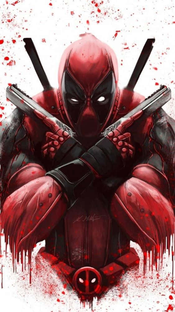 Upeaa Deadpool-taidetta Toiminnassa Taustakuva