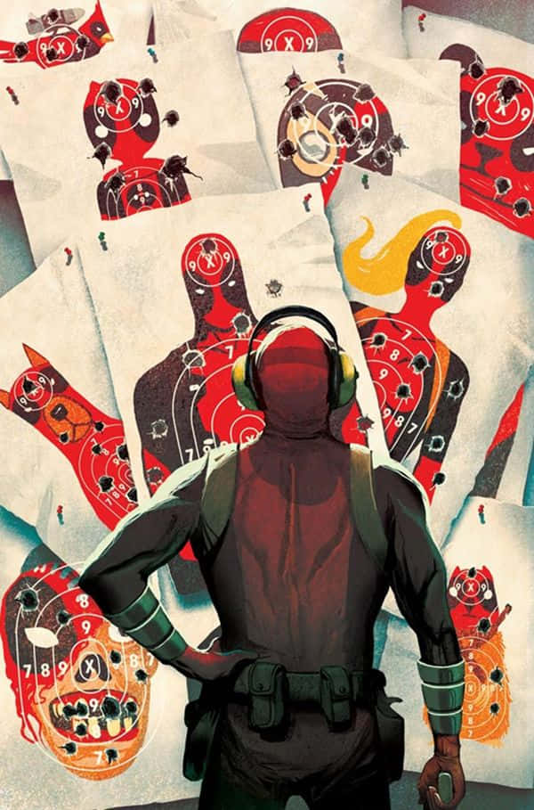 Deadpool unleashes chaos in vibrant artwork Wallpaper