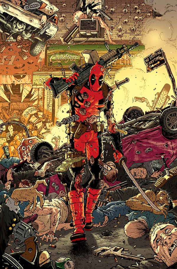 Karya Seni Deadpool Yang Hidup Wallpaper