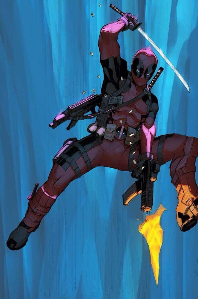 Fantastisk Deadpool-kunst I Aksjon Bakgrunnsbildet