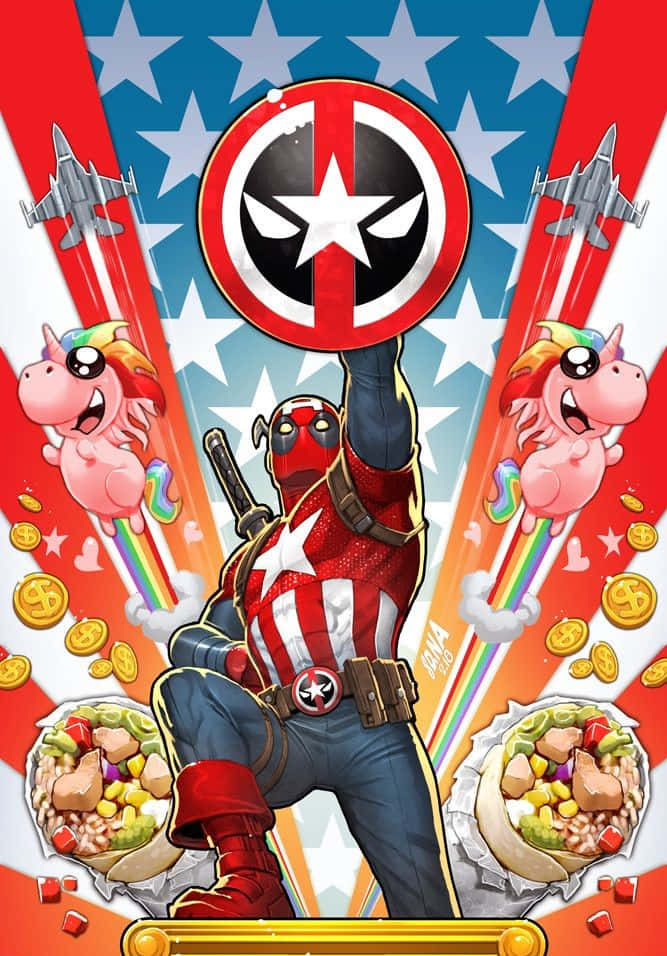 Seni Deadpool Yang Spektakuler Dalam Aksi Wallpaper