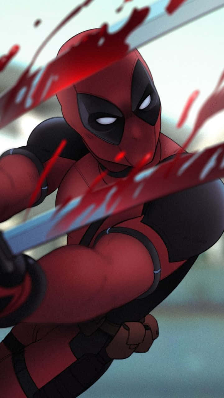 Seni Deadpool Yang Menakjubkan Dengan Latar Belakang Dinamis Wallpaper