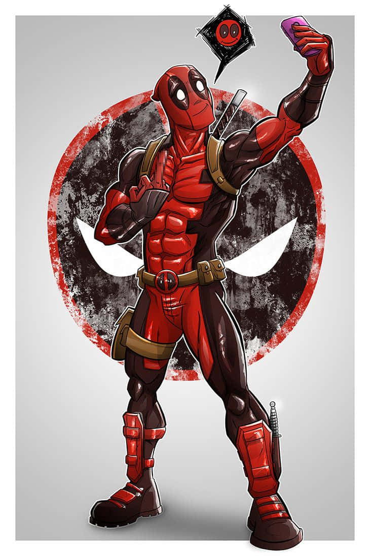 Seni Deadpool Yang Cerah Dan Dinamis Dalam Aksi Wallpaper