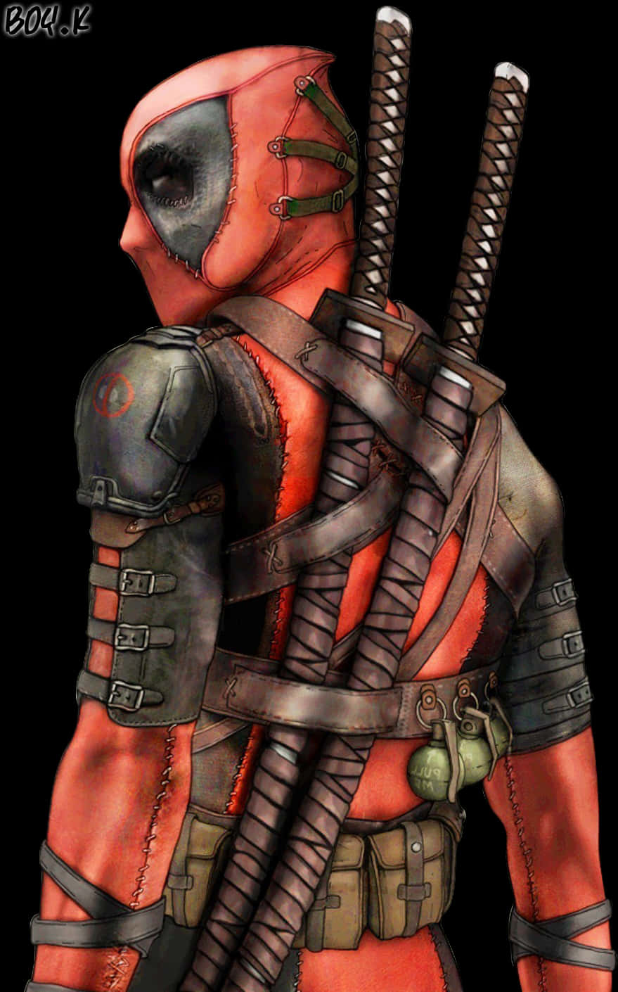 Deadpool Artistic Portrait PNG