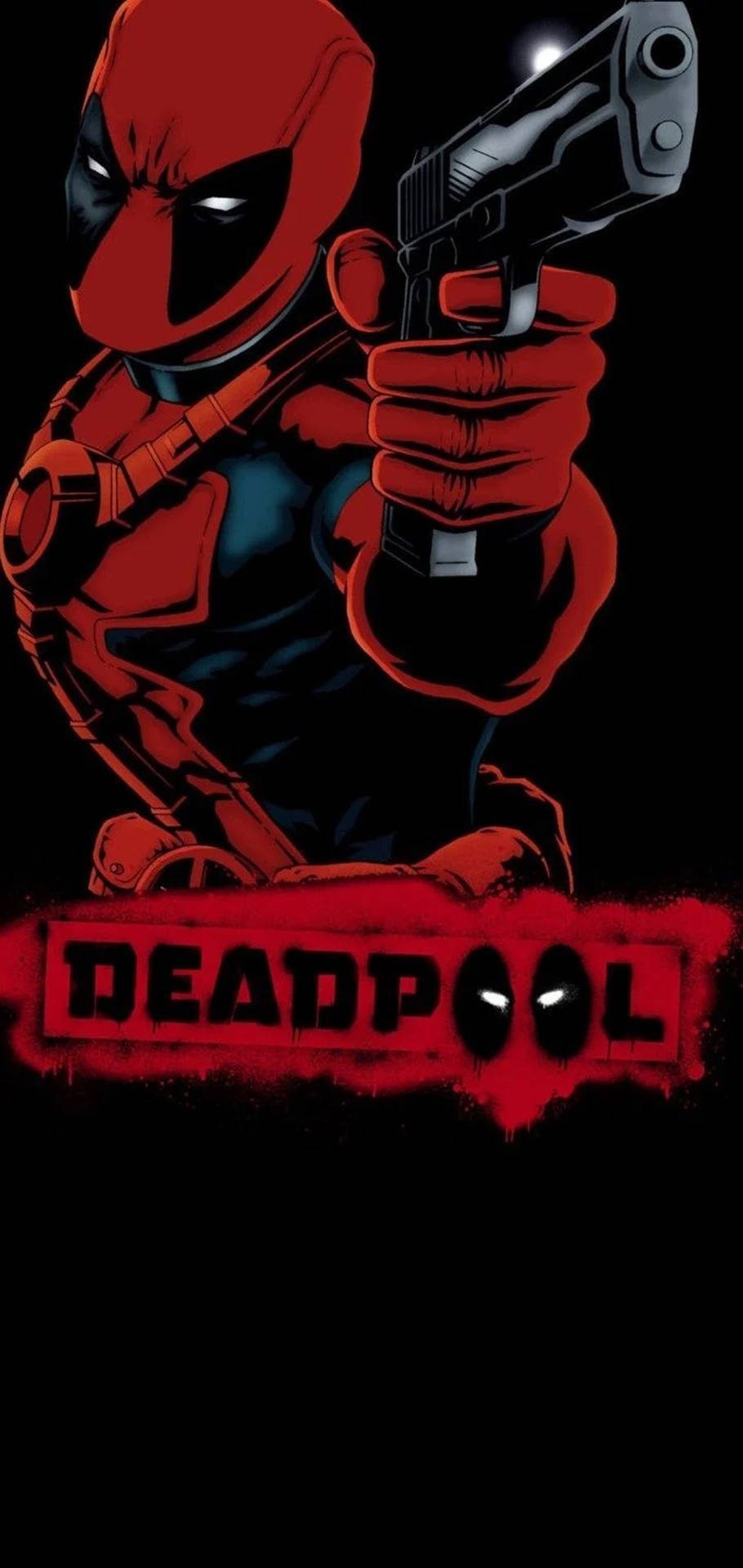 Deadpoolkonstverk Punch Hole 4k. Wallpaper